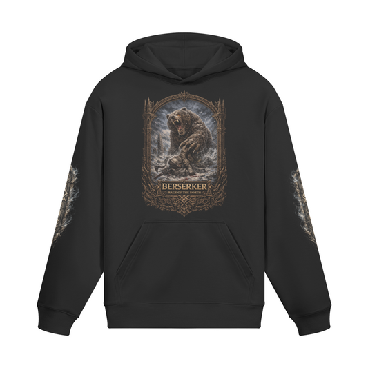 Nordic Gothic Black Cotton Hoodie 
