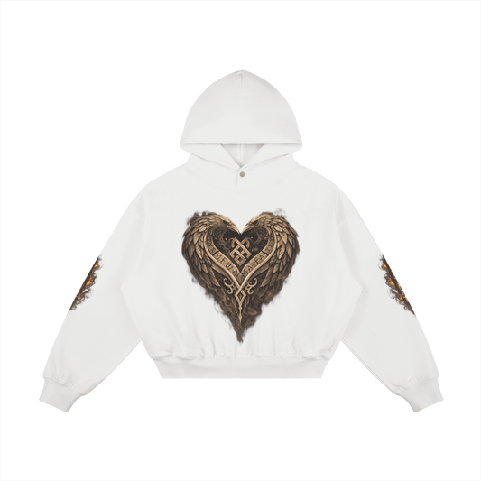 Nordic Gothic Fantasy Cotton Hoodie White