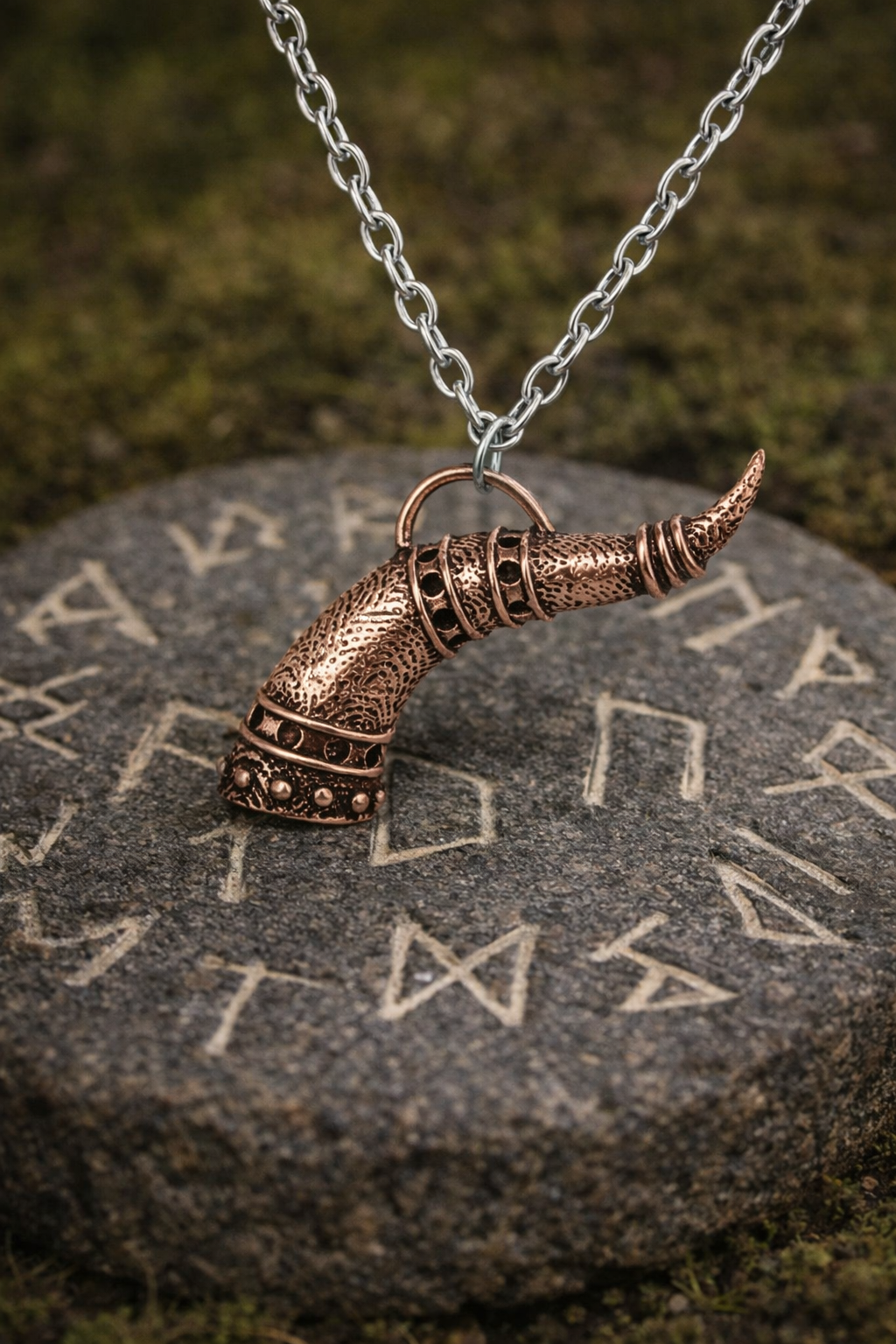 Horn of Valhalla's Feast Nordic Necklace – Rose Gold