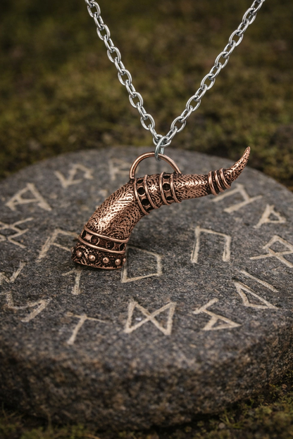 Horn of Valhalla's Feast Nordic Necklace – Rose Gold
