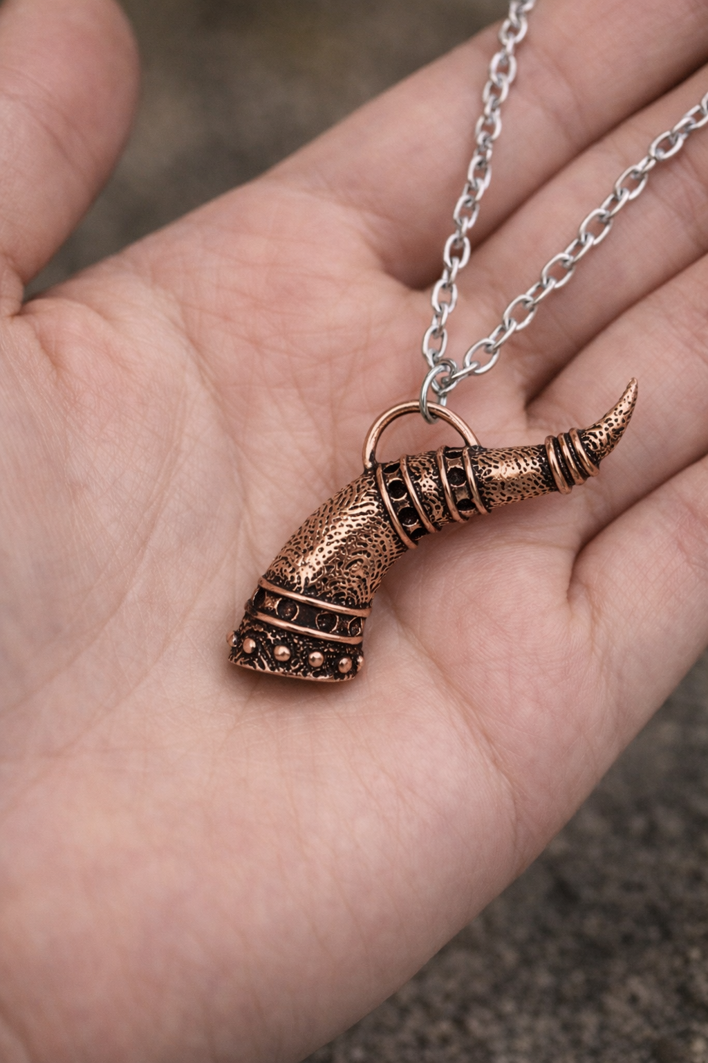 Horn of Valhalla's Feast Nordic Necklace – Rose Gold