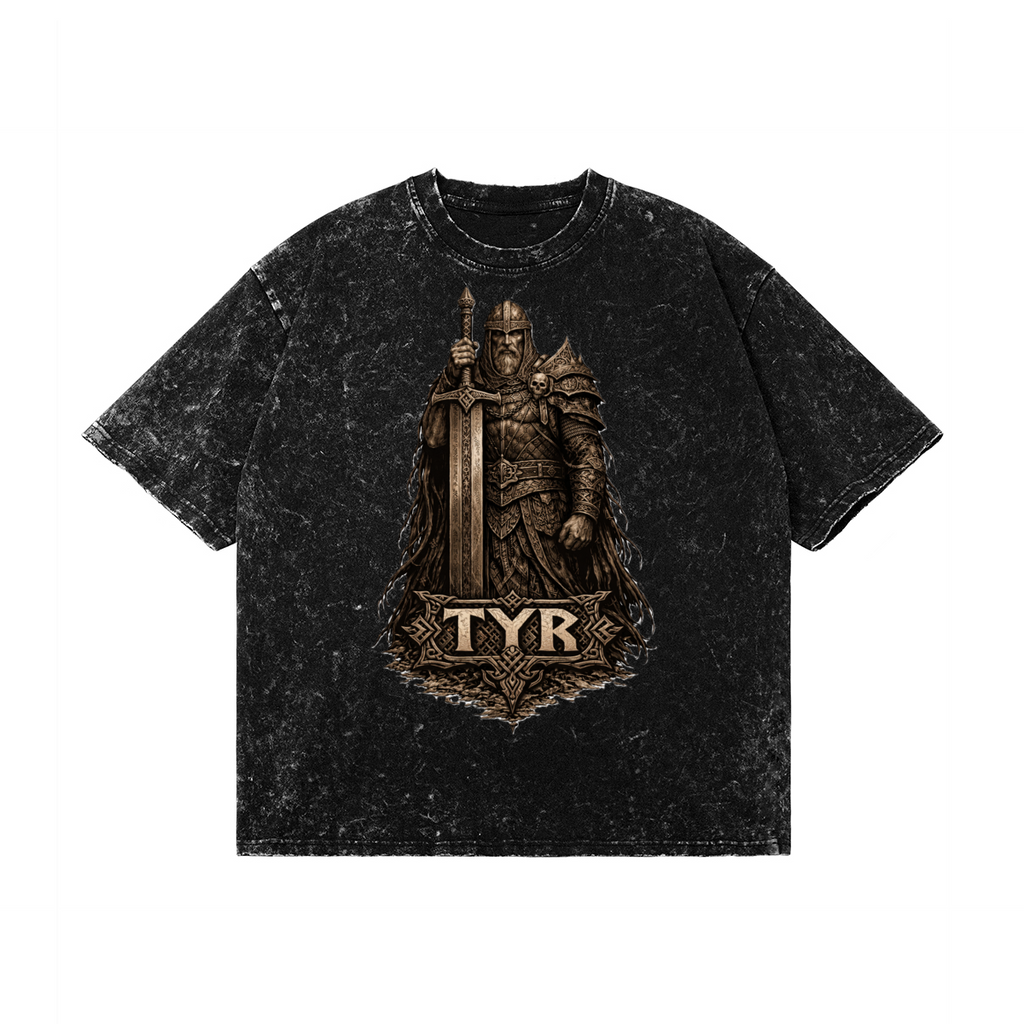 Nordic Dark Fantasy Black Cotton Top 