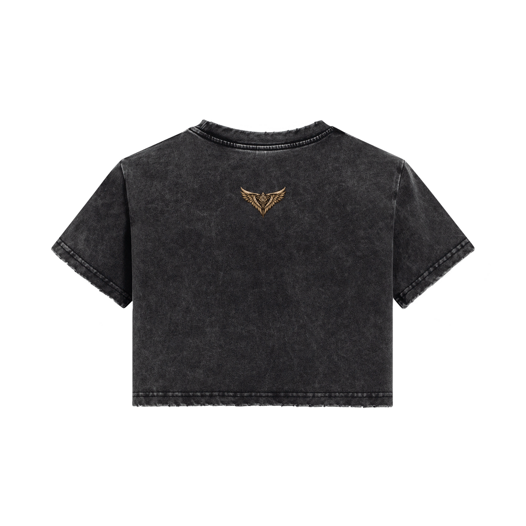 Nordic Gothic Women Cotton Crop Top 