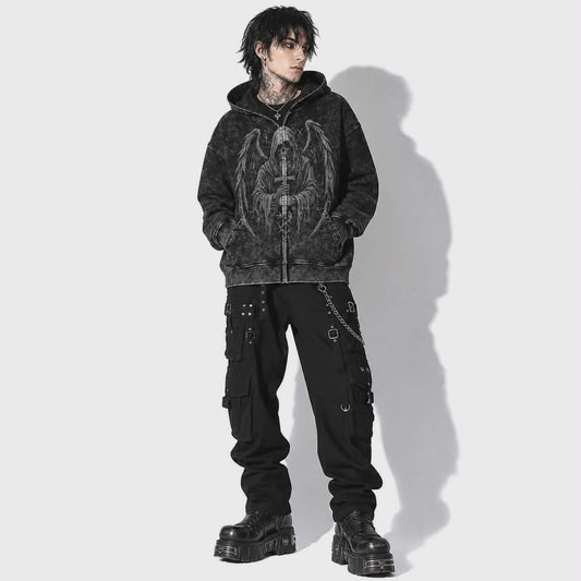 Fallen Cathedral Full-Zip Hoodie | Heavyweight Gothic Oversized Zip Hoodie