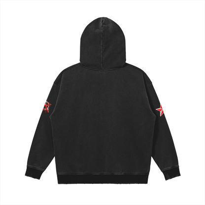 Punk Streetwear Black Cotton Hoodie 