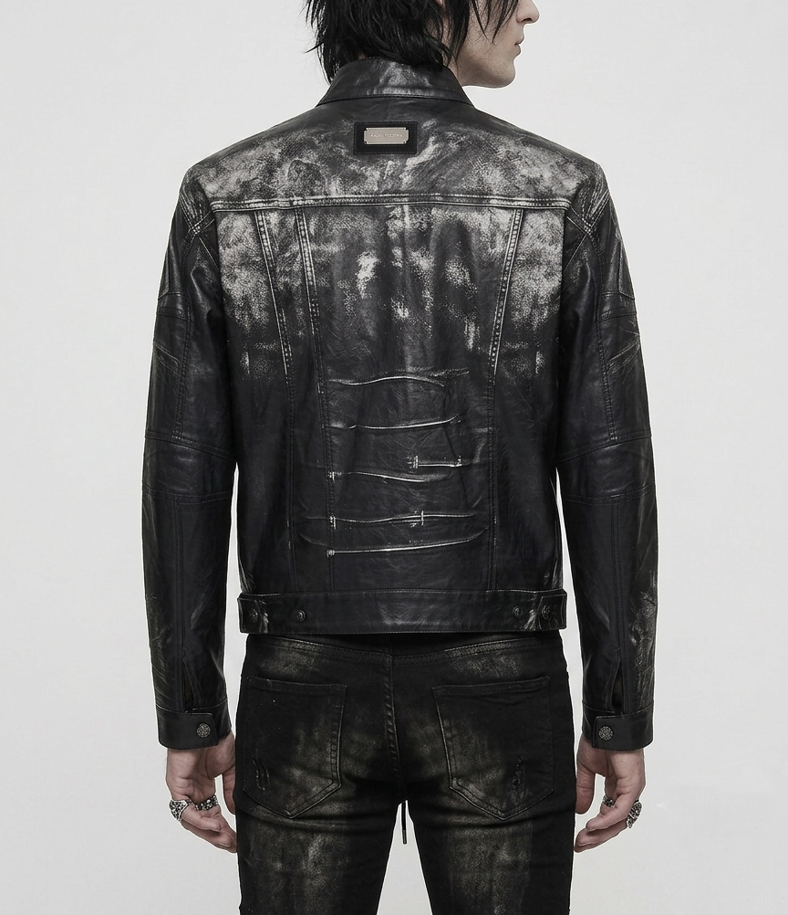 Unisex Punk Moto Jacket | Ash Requiem | Punkgoth Streetwear