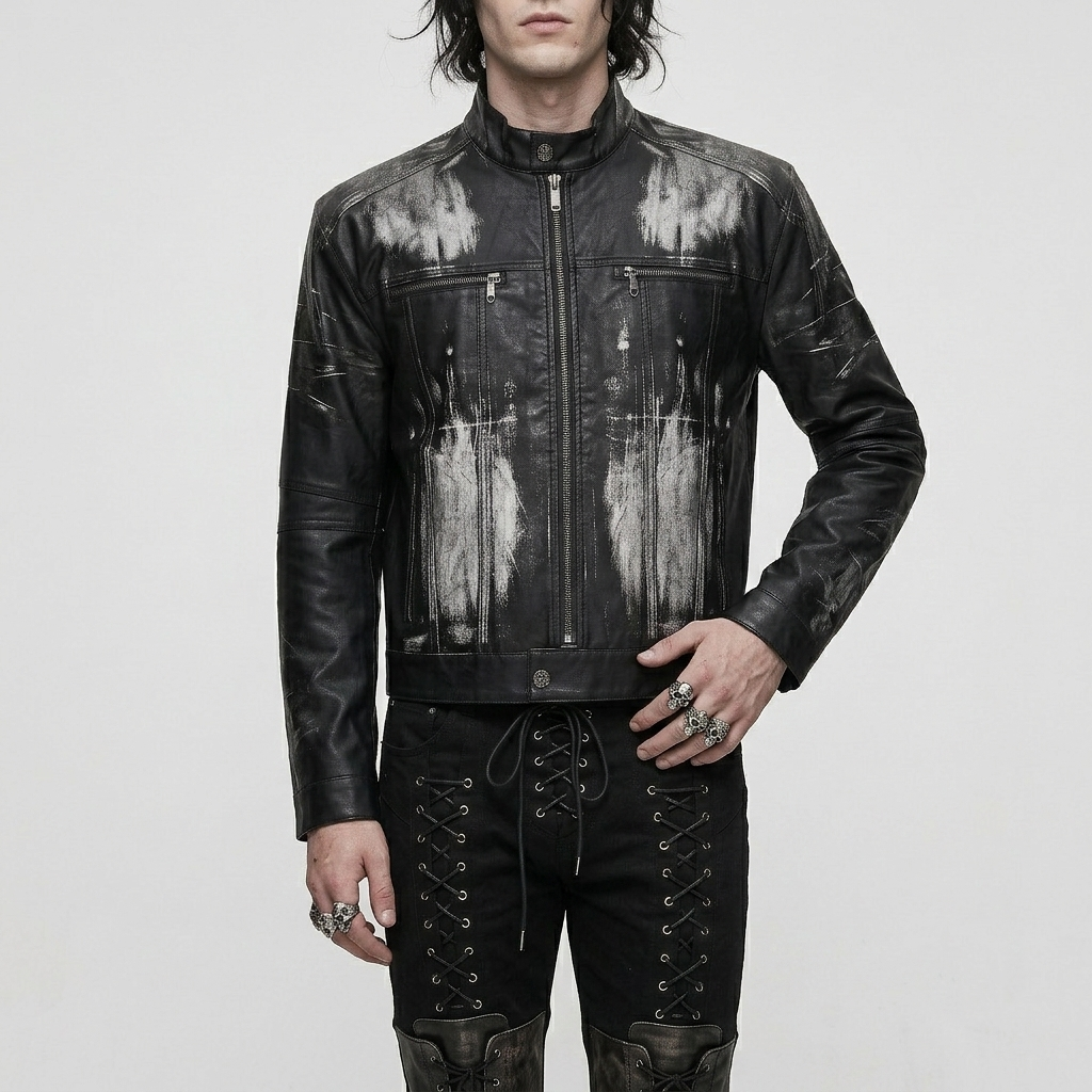 Unisex Punk Moto Jacket | Ash Requiem | Punkgoth Streetwear