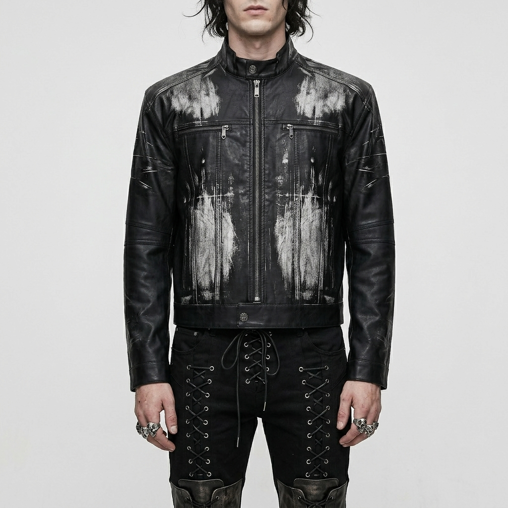 Unisex Punk Moto Jacket | Ash Requiem | Punkgoth Streetwear