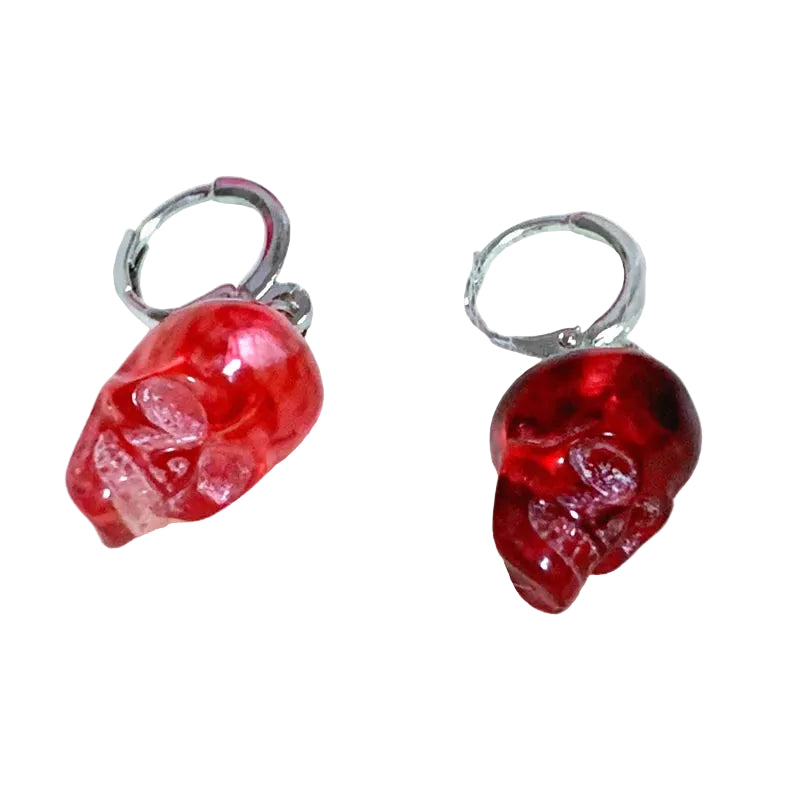 Red Skull Goth Earrings