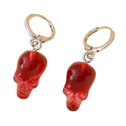 Red Skull Goth Earrings