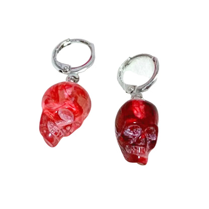 Red Skull Goth Earrings