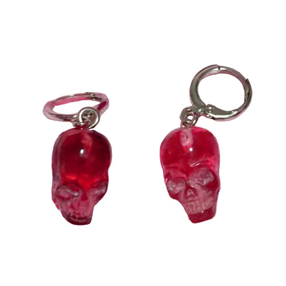 Red Skull Goth Earrings
