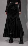 Romantic Gothic Maxi Skirt | Midnight Rose Elegance | Dark Rose Spell