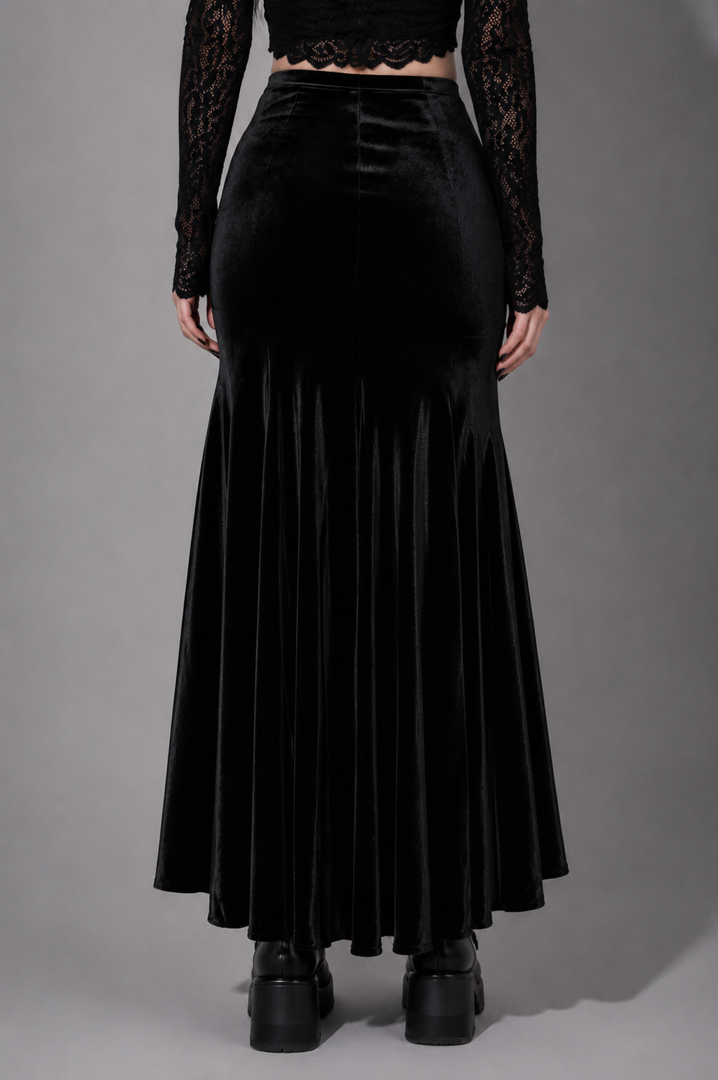 Romantic Gothic Maxi Skirt | Midnight Rose Elegance | Dark Rose Spell