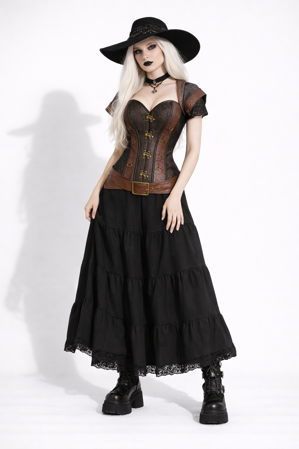 Shadow Rogue Armor Gothic Corset – Dark Fantasy Style | Black Assassin Waist Armor