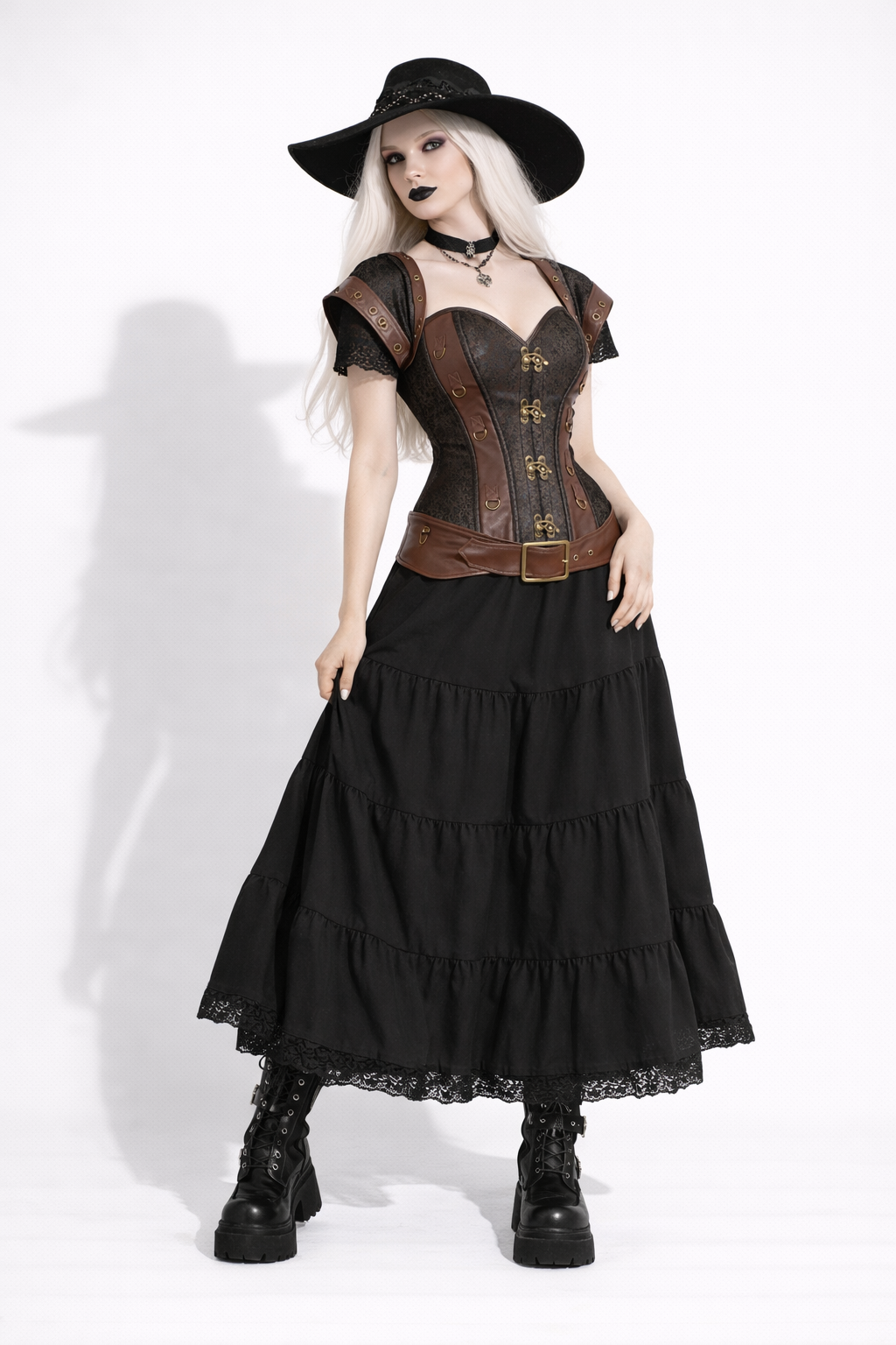 Shadow Rogue Armor Gothic Corset – Dark Fantasy Style | Black Assassin Waist Armor