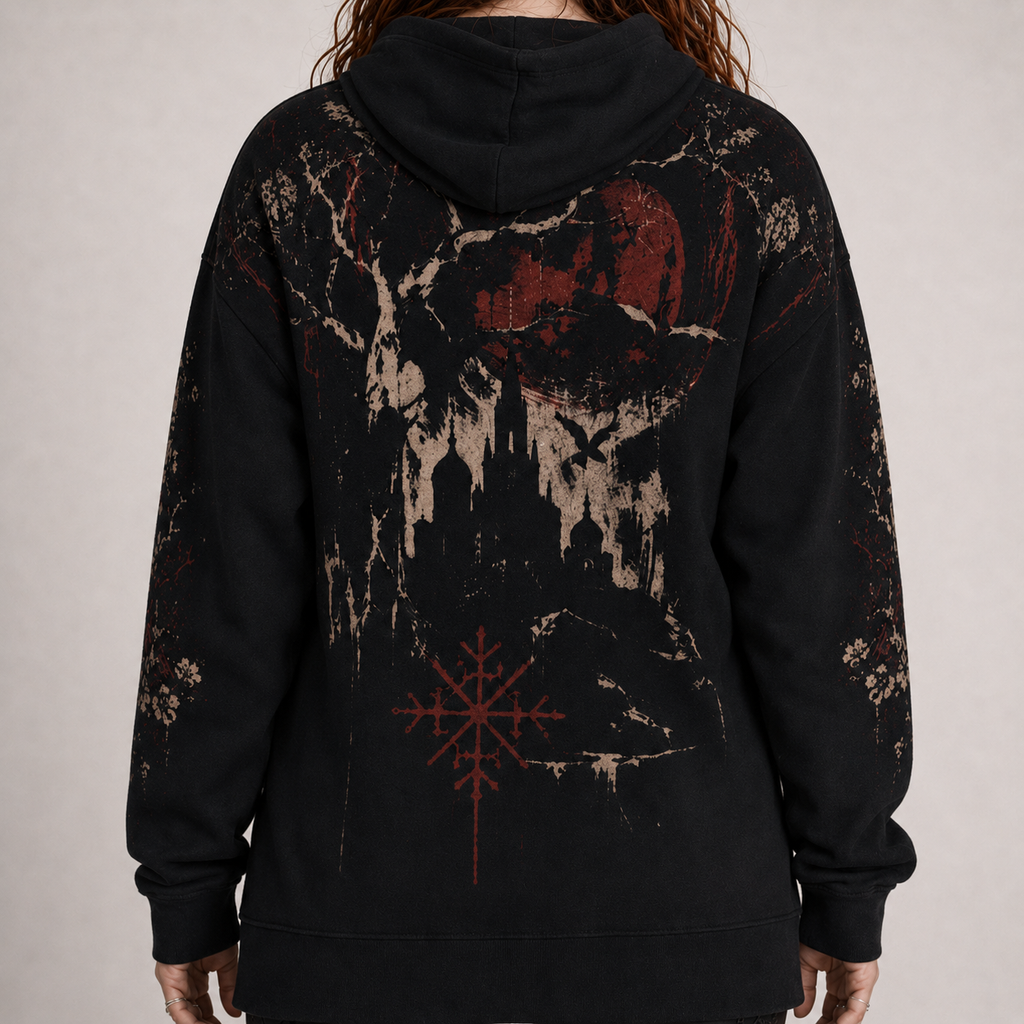 Slavic Gothic Oversized Hoodie | Lady of the Dark Forest | Premium Full Print 280 GSM