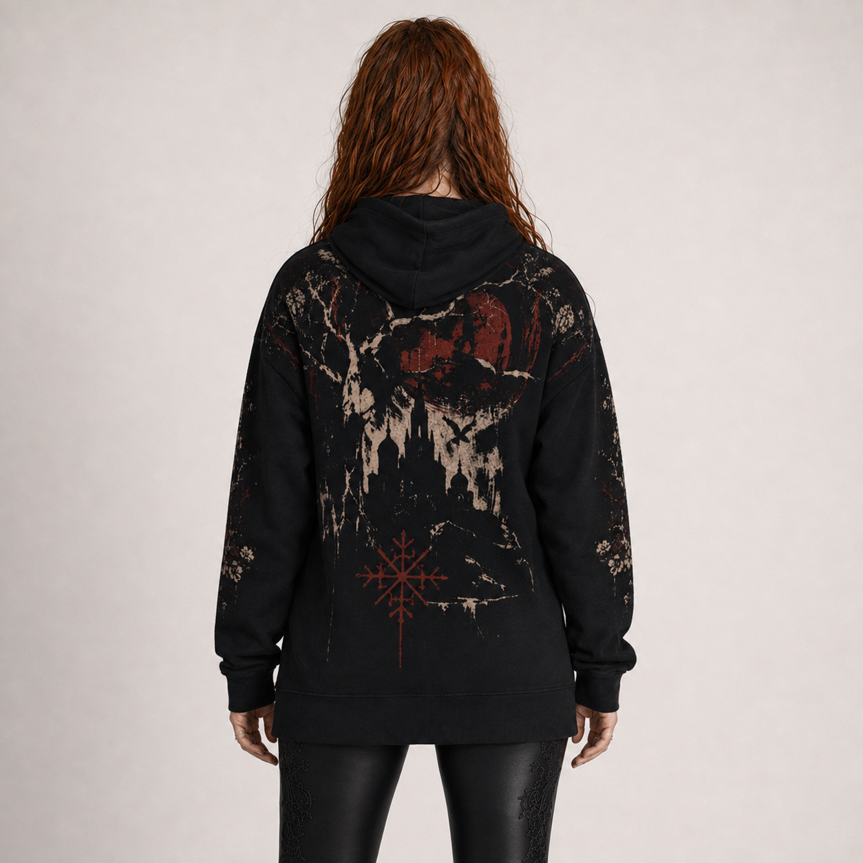 Slavic Gothic Oversized Hoodie | Lady of the Dark Forest | Premium Full Print 280 GSM