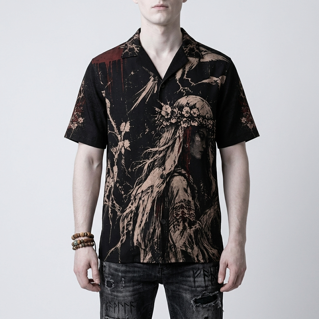Slavic Gothic AOP Shirt | Lady of the Black Forest | Premium Slavic Gothic