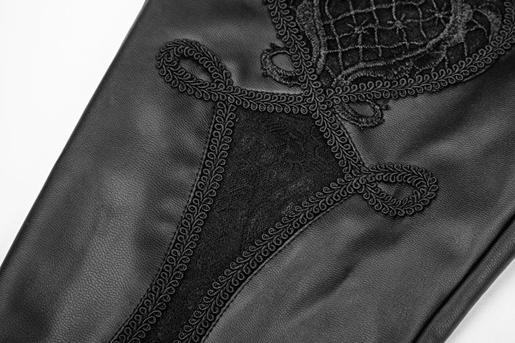 Vampire Leather Elegance Obsidian Gothic Leggings