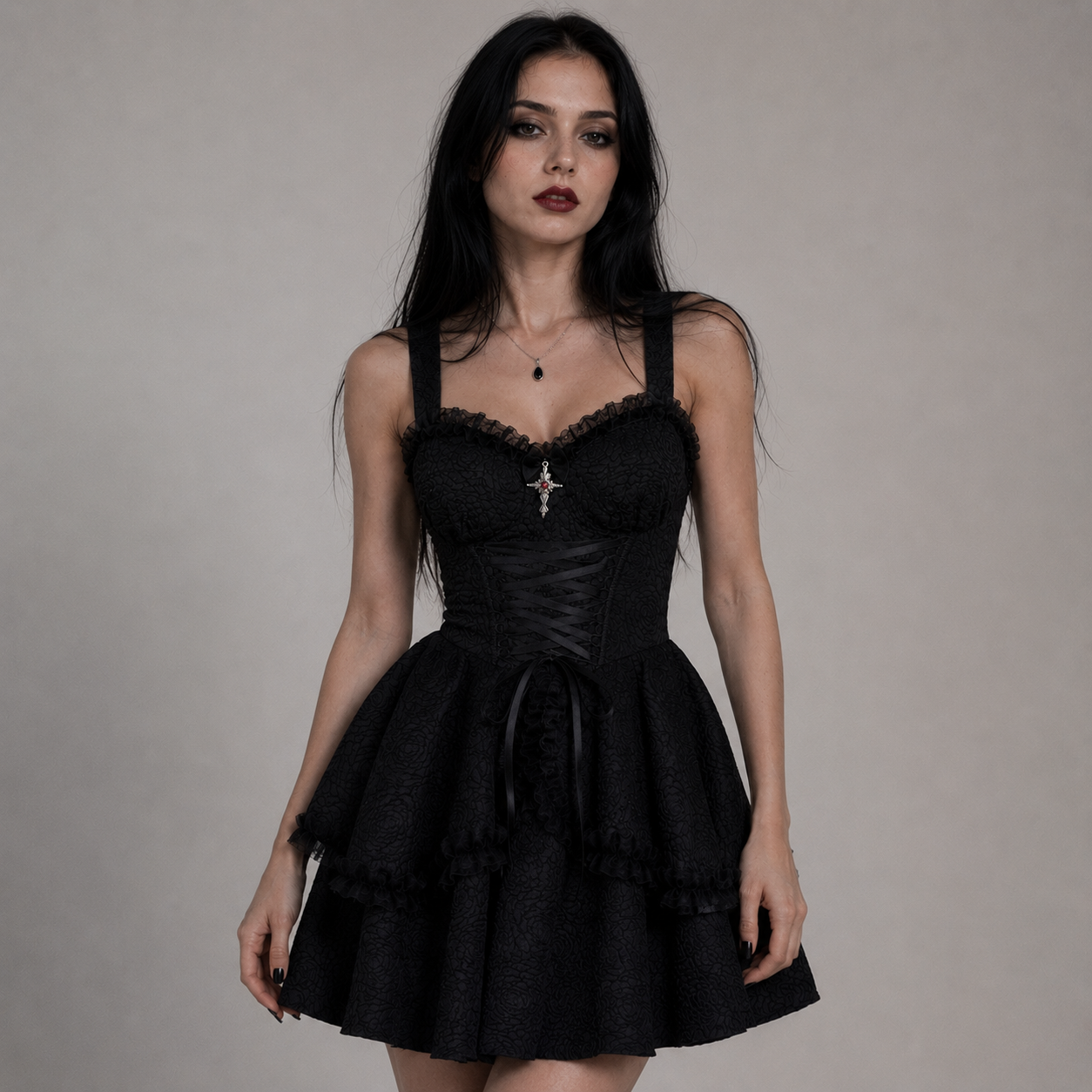 Victorian Gothic Mini Dress | Raven Duchess | Romantic Goth Dress