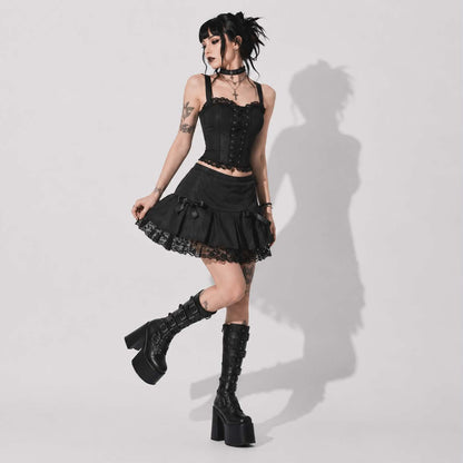 Midnight Lace Gothic Skirt | Romantic Darkwear Mini