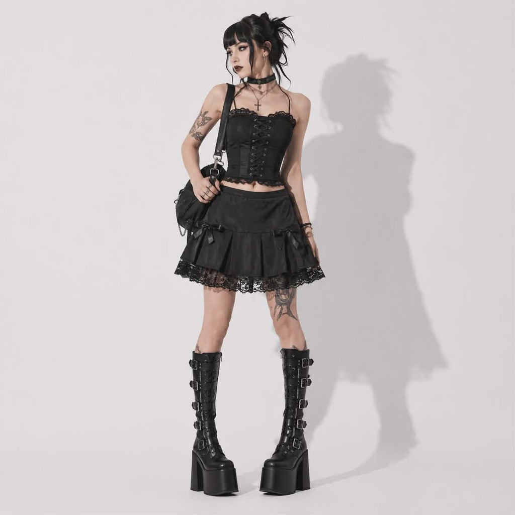 Midnight Lace Gothic Skirt | Romantic Darkwear Mini