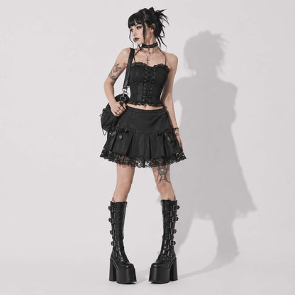 Midnight Lace Gothic Skirt | Romantic Darkwear Mini