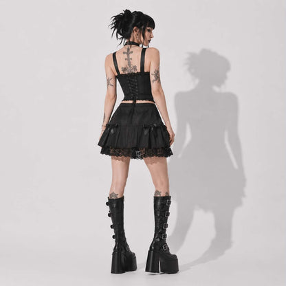 Midnight Lace Gothic Skirt | Romantic Darkwear Mini