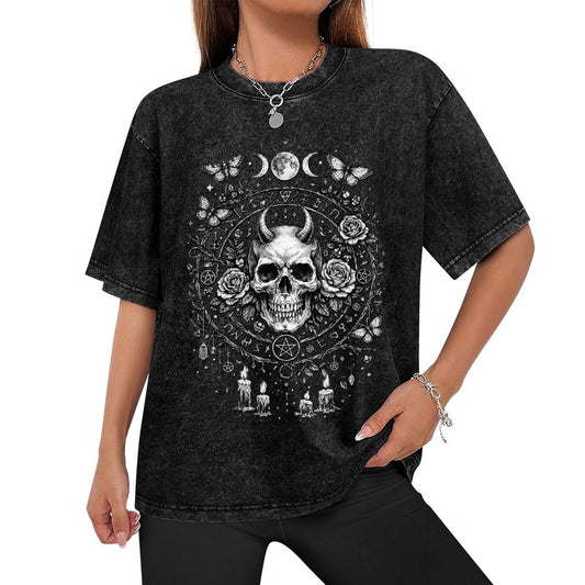 Wiccan Women's Gothic T-shirt Witch Table Ritual – front view
