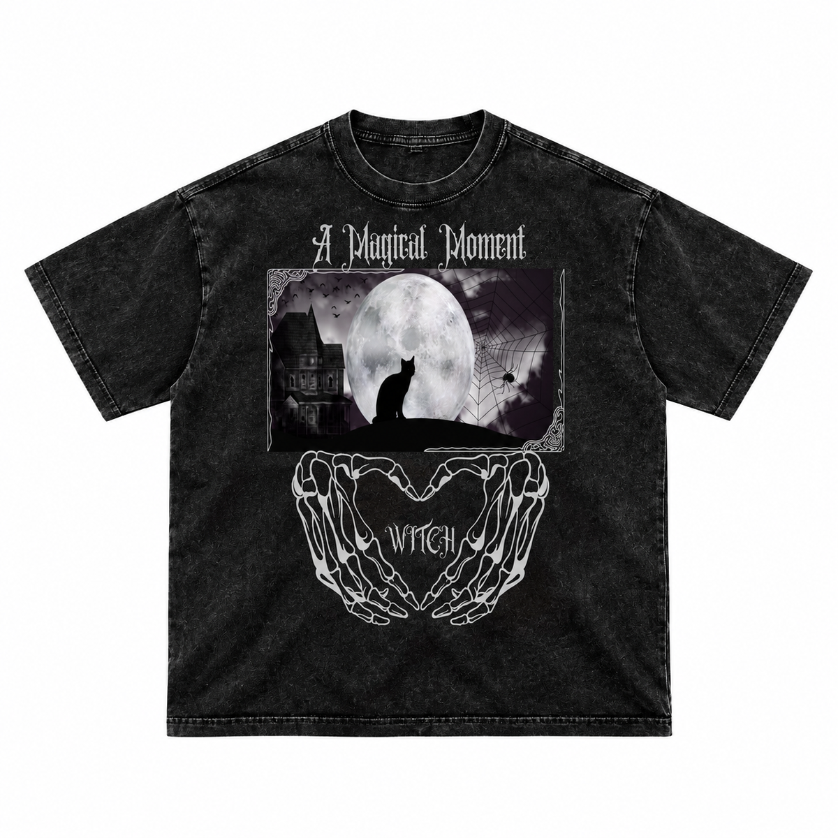 Vintage Gothic Halloween T-Shirt | MAGIC MOMENT – 250 GSM
