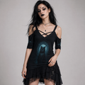 Gothic Witchcore Cold Shoulder Top | Moon Familiar