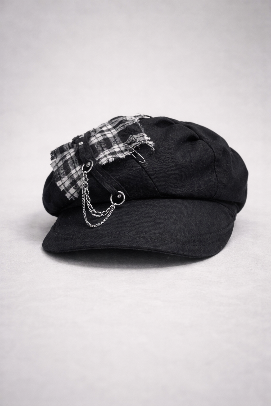 Grunge Rebel Hats Black & White Tartan
