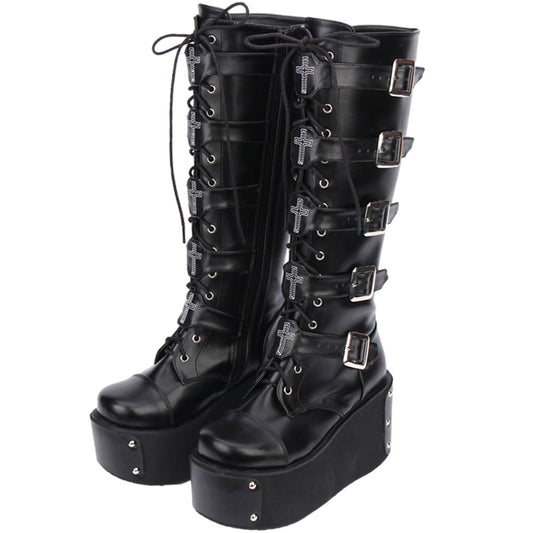Black Metal Gothic Boots
