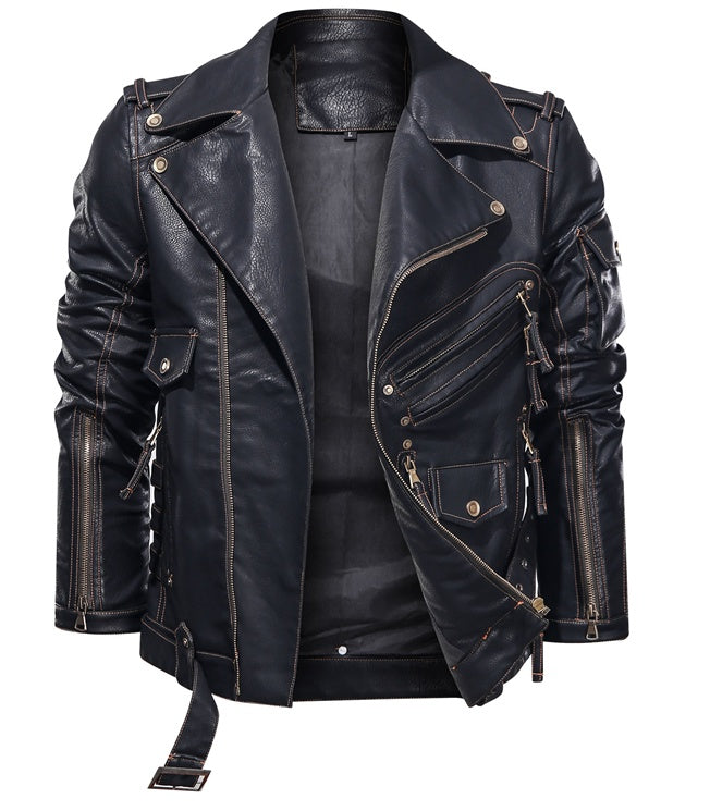 Basic Antisystem Armor Metal Leather Jacket