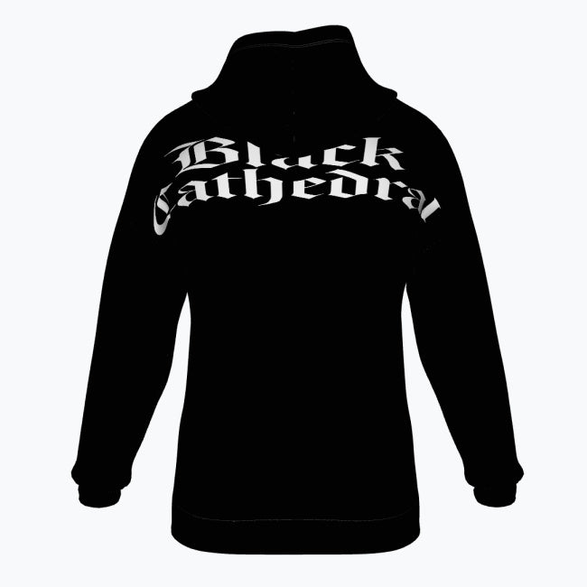 Gothic Oversized French Terry Hoodie | Black Cathedral Shadow Hoodie | Made in Poland