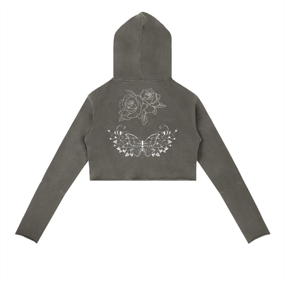 Women's Gothic Crop Hoodie | Gothic Ezoteric Tattoo Hoodie