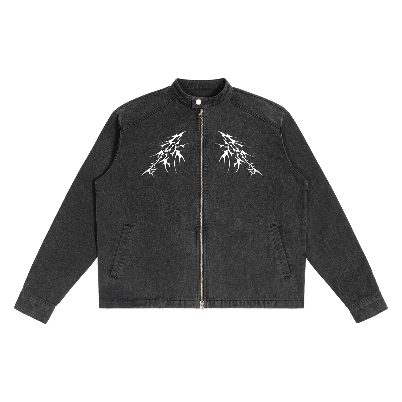 Black Gothic Denim Jacket | Ezoteric Gothic Skull