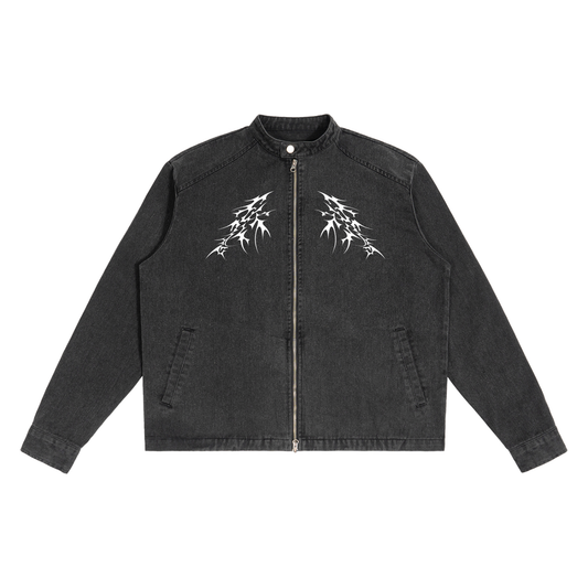 Black Gothic Denim Jacket | Ezoteric Gothic Skull