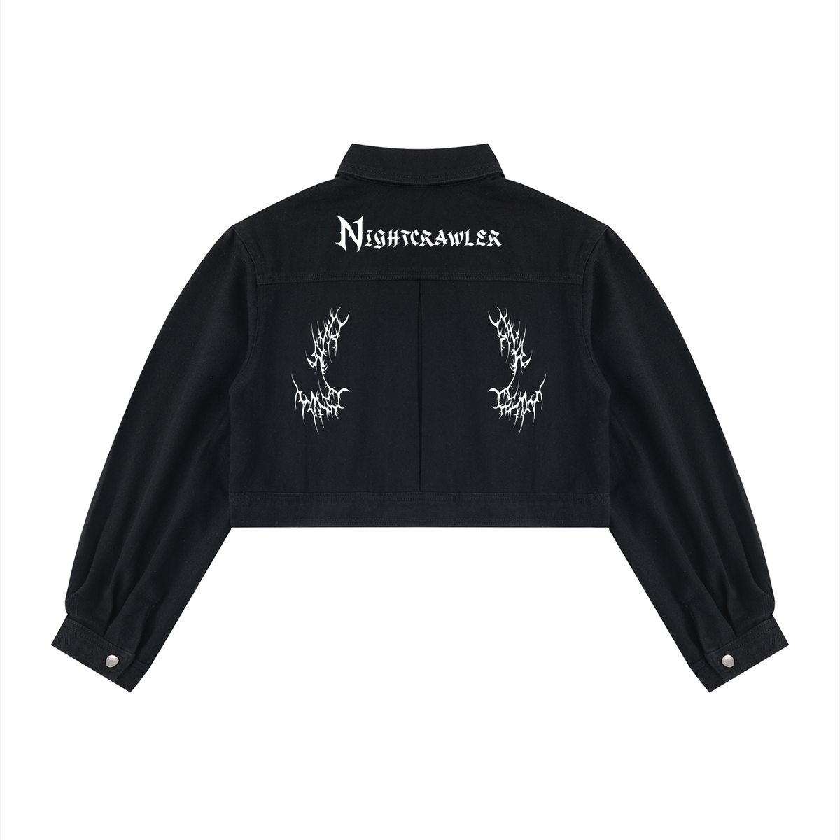 Women's Gothic Cropped Denim Jacket – NIGHTCRAWLER | Heavyweight 420 GSM
