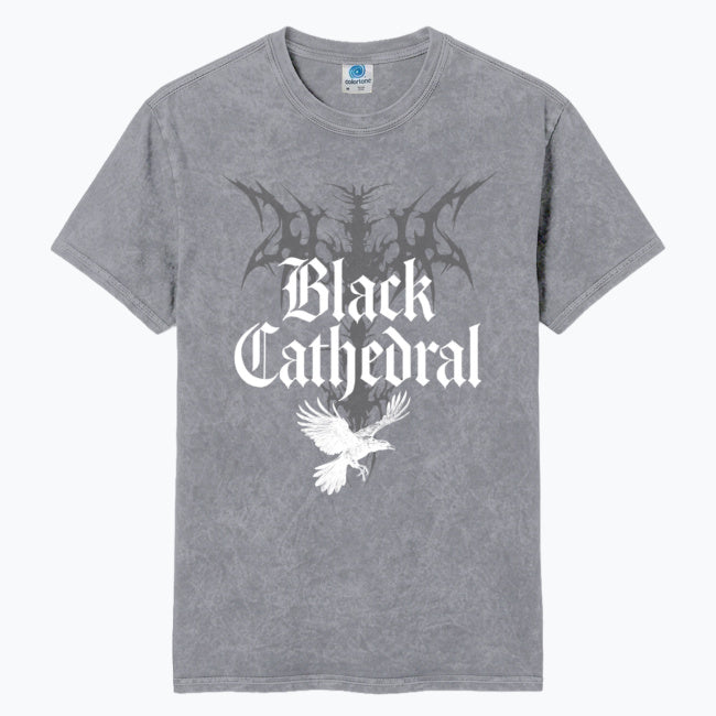 Black Cathedral I – The Raven’s Call Mineral Wash Unisex Gothic T-Shirt