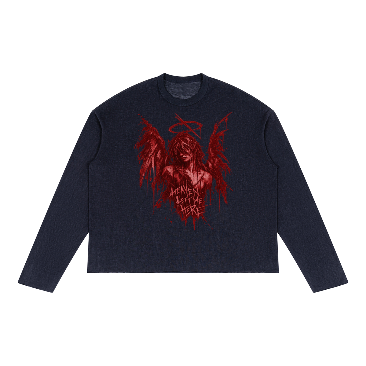 Unisex Grunge Goth Long Sleeve T-Shirt | Heaven Left Me Here | Fallen Angel