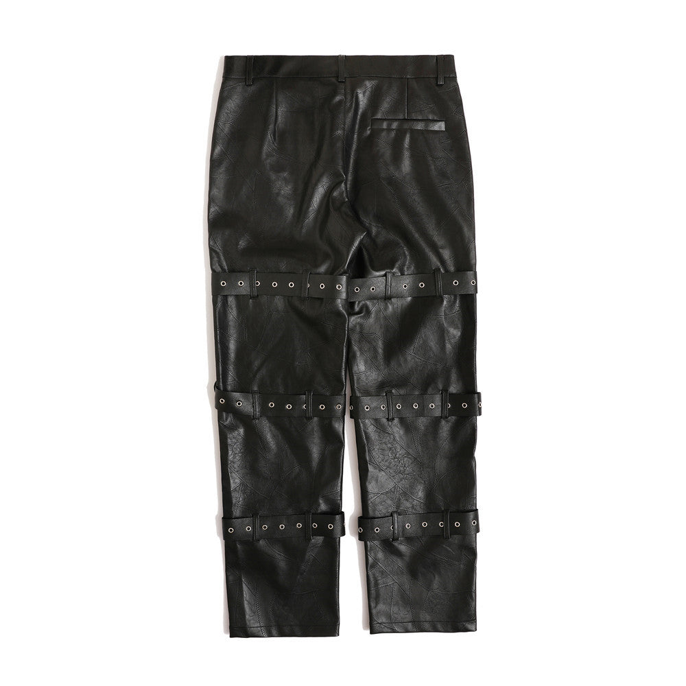Black Metal PU Pants