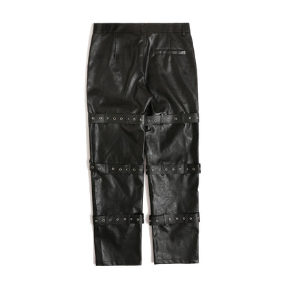 Black Metal PU Pants