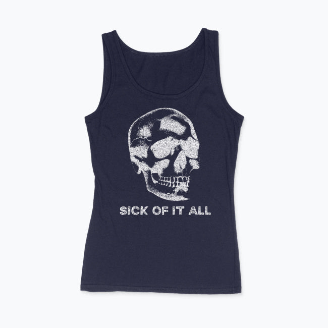 Women's Punk Tank Top with Skull Print – SICK OF IT ALL | Cotton Grunge Top