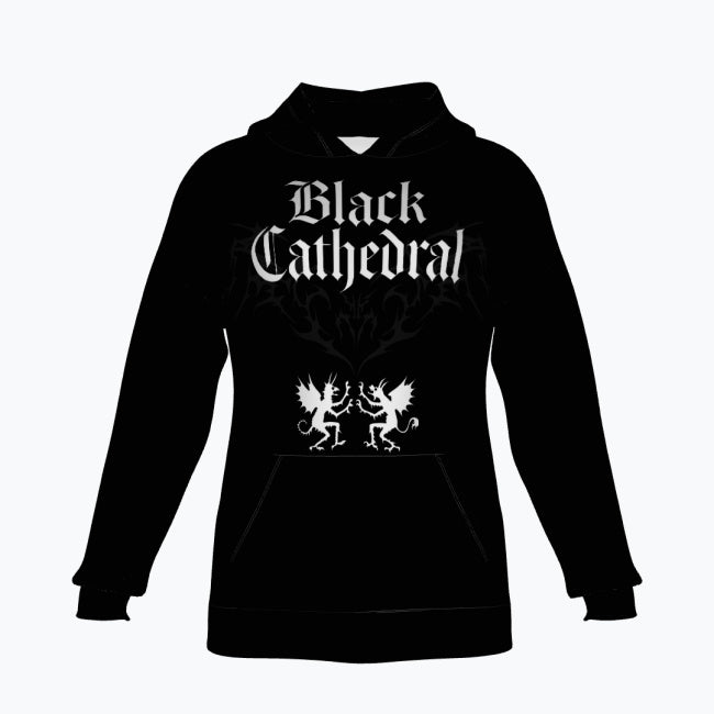 Gothic Premium Oversize AOP Hoodie | Black Cathedral – Devil Wings Ascension Hoodie 280 GSM