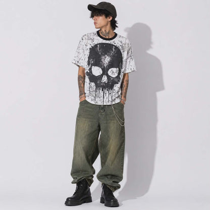 Grunge Reaper Skull T-Shirt | Gothic Alternative Streetwear Tee