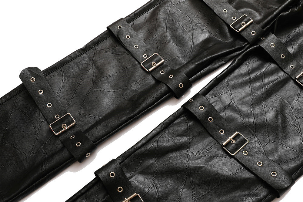 Black Metal PU Pants