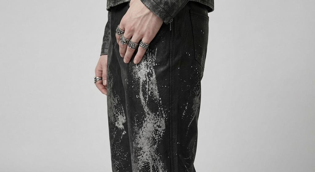 Unisex Punk Baggy Pants | Ash Requiem | Punkgoth Streetwear