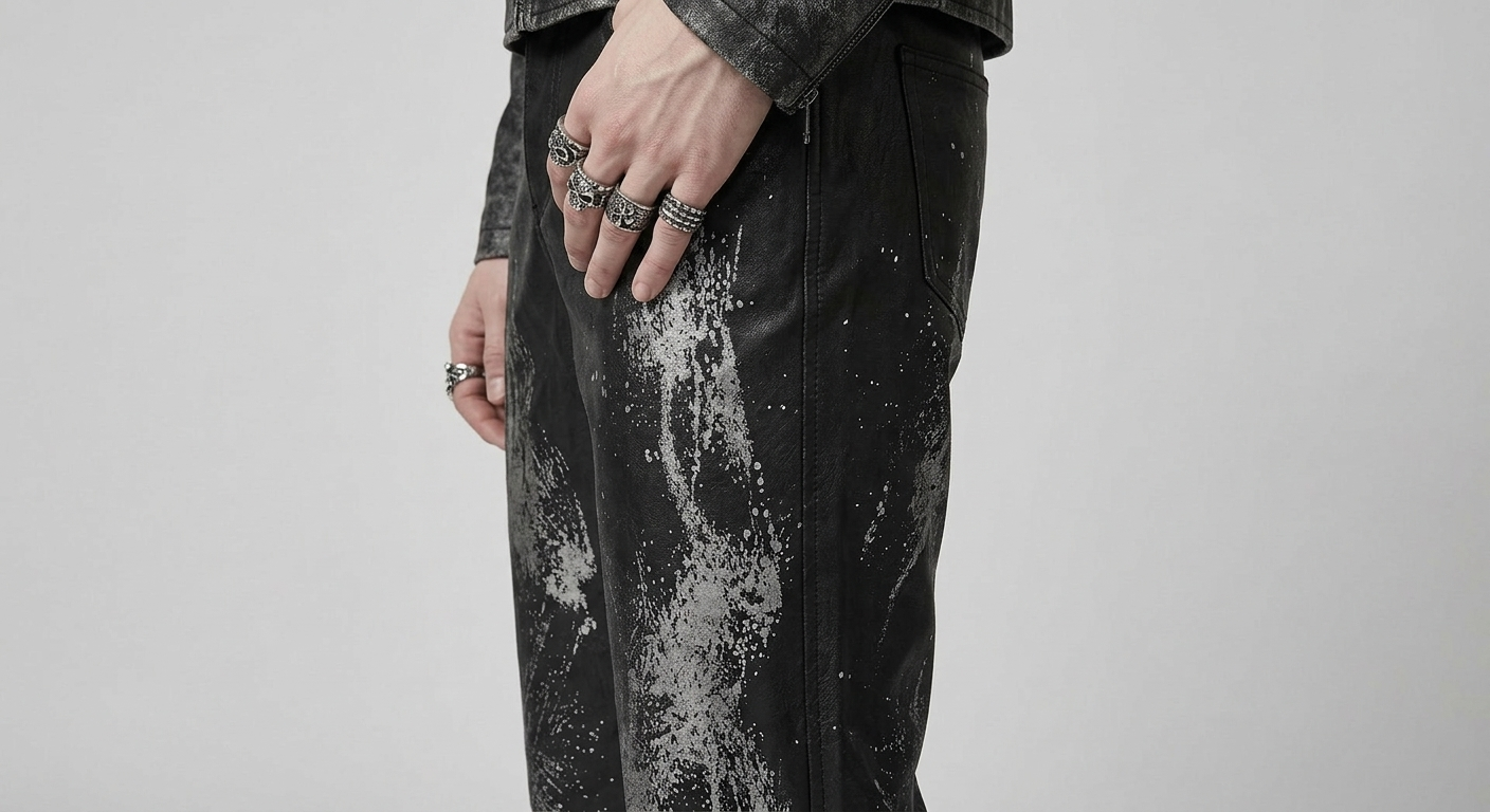 Unisex Punk Baggy Pants | Ash Requiem | Punkgoth Streetwear